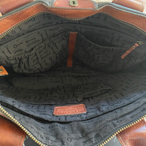 Fossil XL Brown/Black Tote - Picture 4 of 4